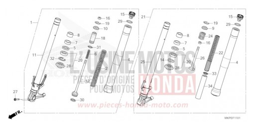 GABEL, VORNE (CB500FAN/P) CB500FAN de 2022